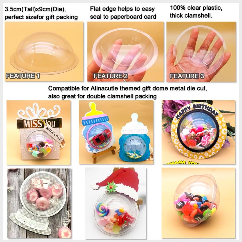JBQUEEN 20pc Half Ball Plastic Candy Dome for Paper Craft Handmade Card Making Greeting Cards Decoration Alina Craft Art Template (20pc Half Ball Dome only) - Image 3